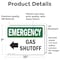 Signmission Gas Shutoff (Left Arrow) With Symbol, 10 in W x Rectangle, Vinyl Decal OS-2PACK-EM-D-710-L-10388 - alternate 2